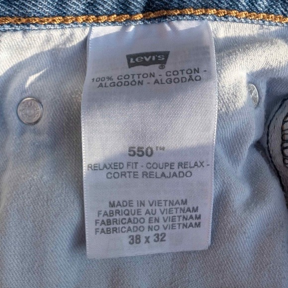 Levi Strauss 550 Relaxed Fit Mens Jeans 38x32 Blue Denim Straight Leg Casual - Picture 4 of 9